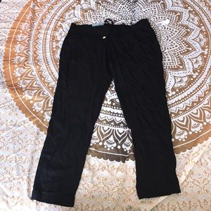 Black ankle length soft pant joggers